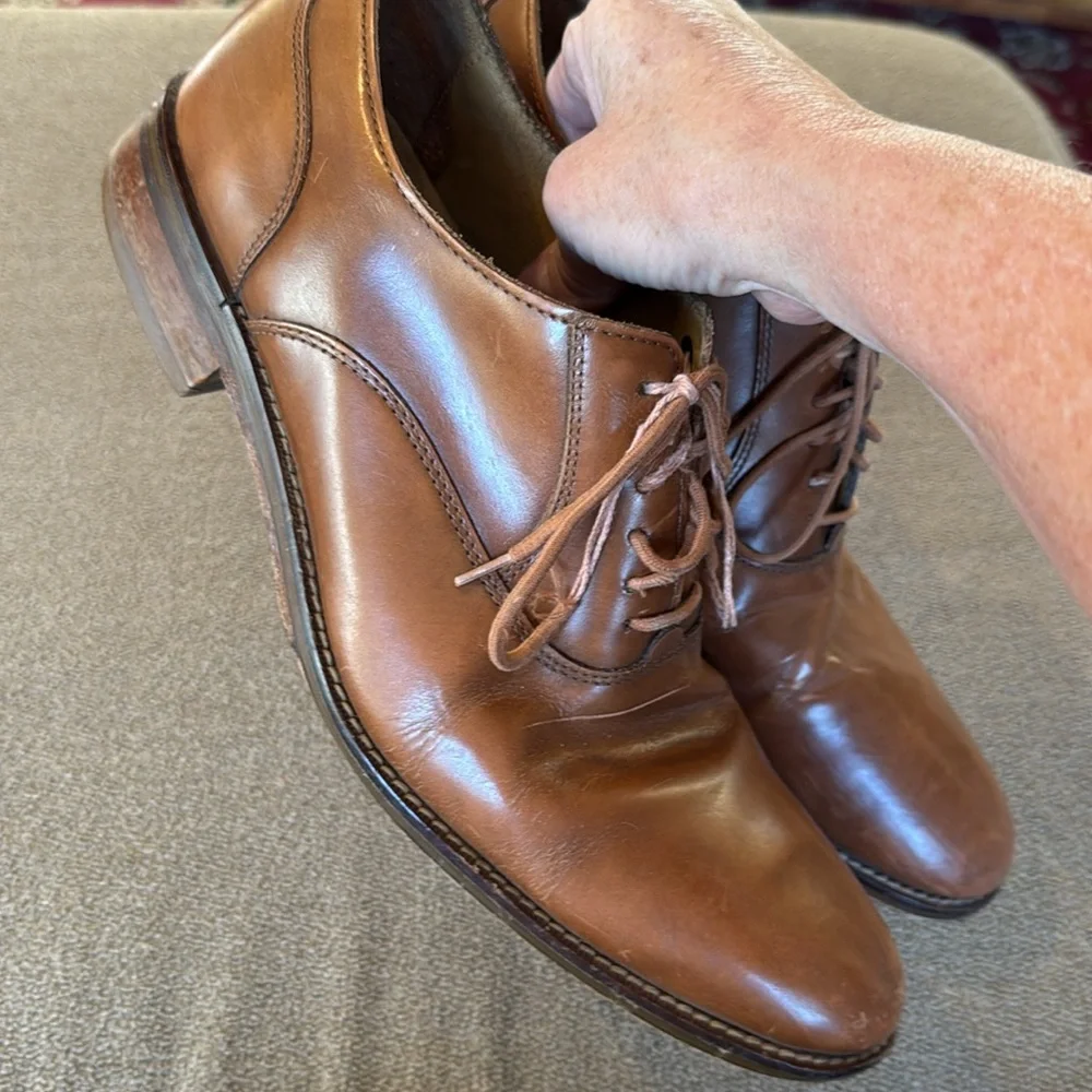 Cole Haan Grand OS Size 10 Brown Leather Oxford Dress Shoes C12849 (NH)